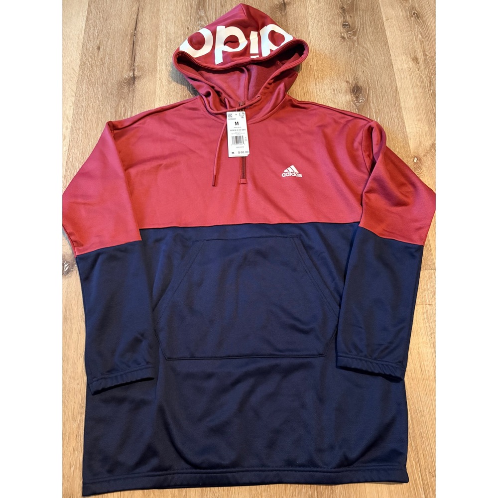 Adidas Womens Quarter Zip Hoodie Colorblock Legend Ink Power Berry GD9027 M
